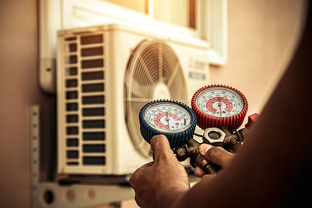 Professional Hvac technician working in Purcell, OK